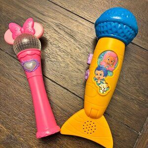 Bubble Guppy microphone and Minnie Mouse light up/sound wand